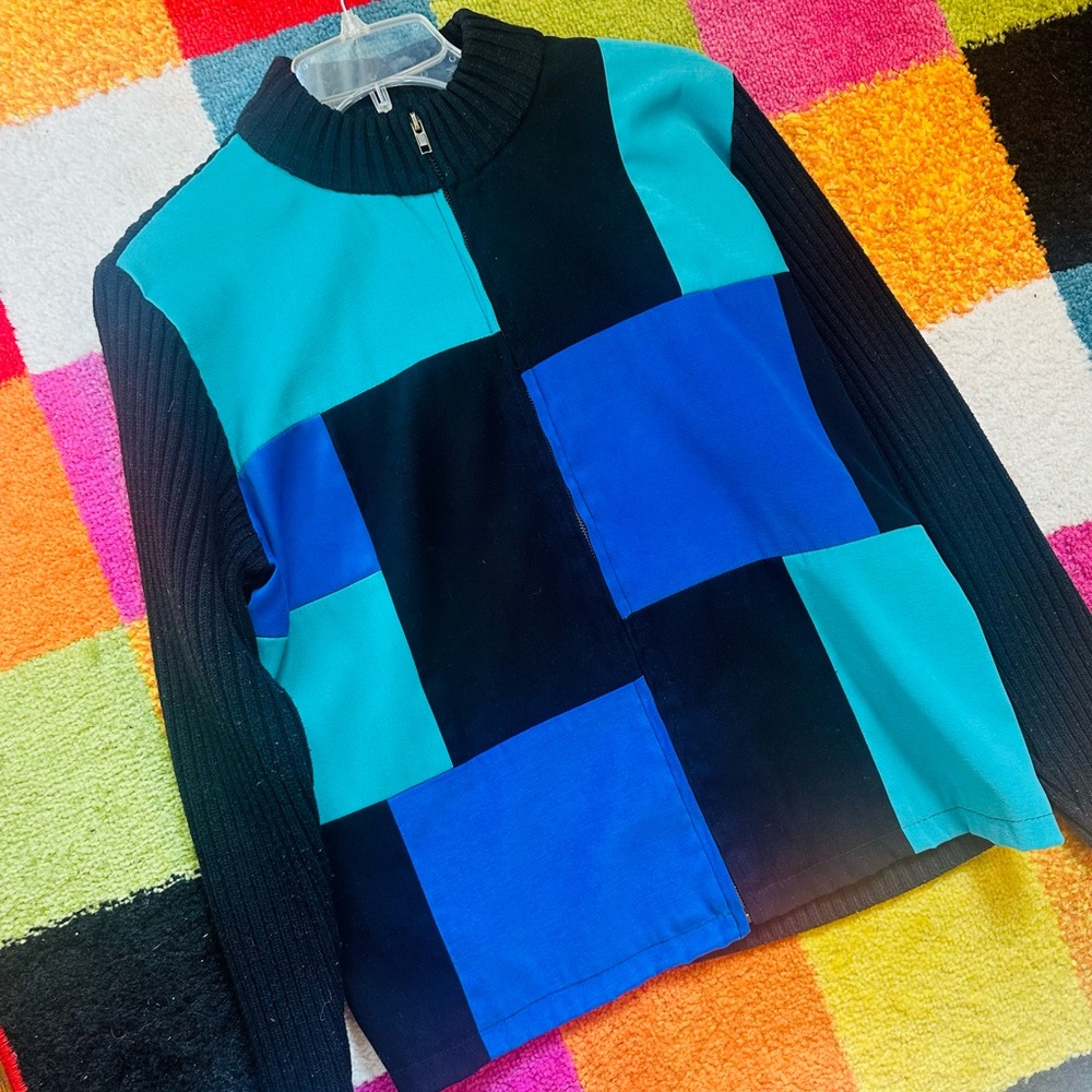 Colorblock Blue Tile Jacket